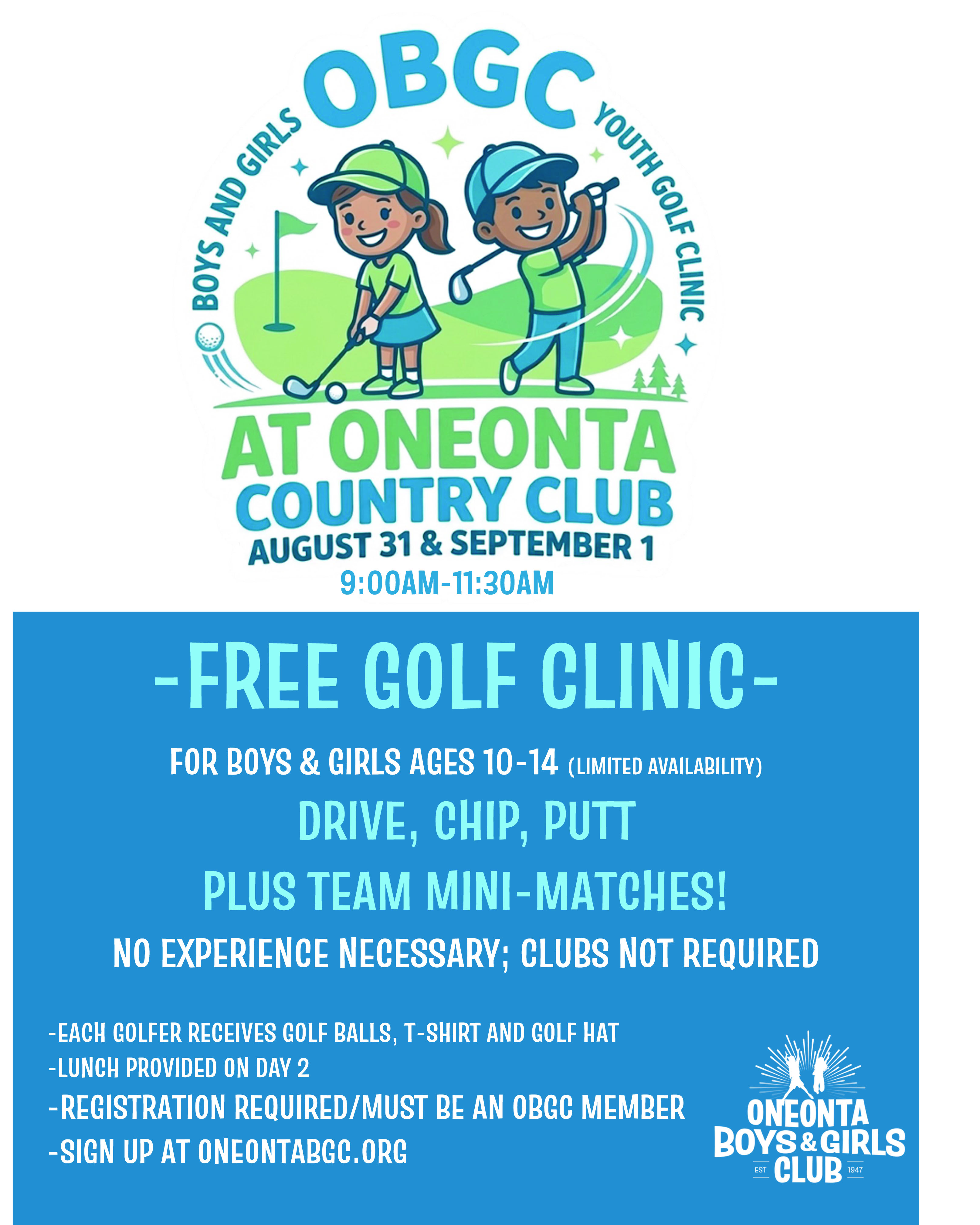 YOUTH GOLF CLINIC FLYER